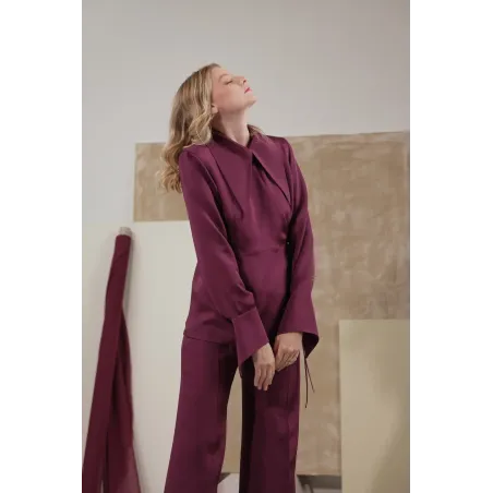 Mulberry Haze Silk Blazer