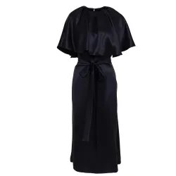 Amalfi Silk Black Dress