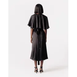 Amalfi Silk Black Dress