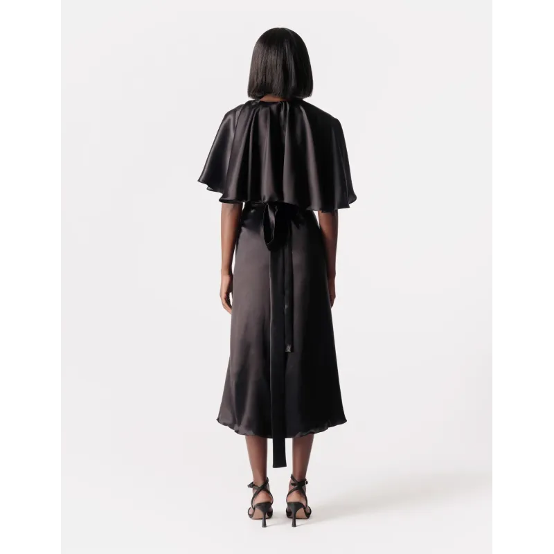 Amalfi Silk Black Dress