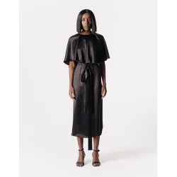 Amalfi Silk Black Dress