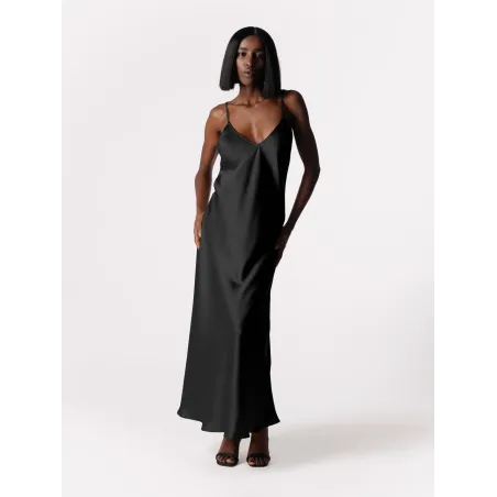 Portofino Silk Black Dress