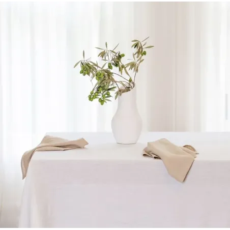 White Linen Tablecloth