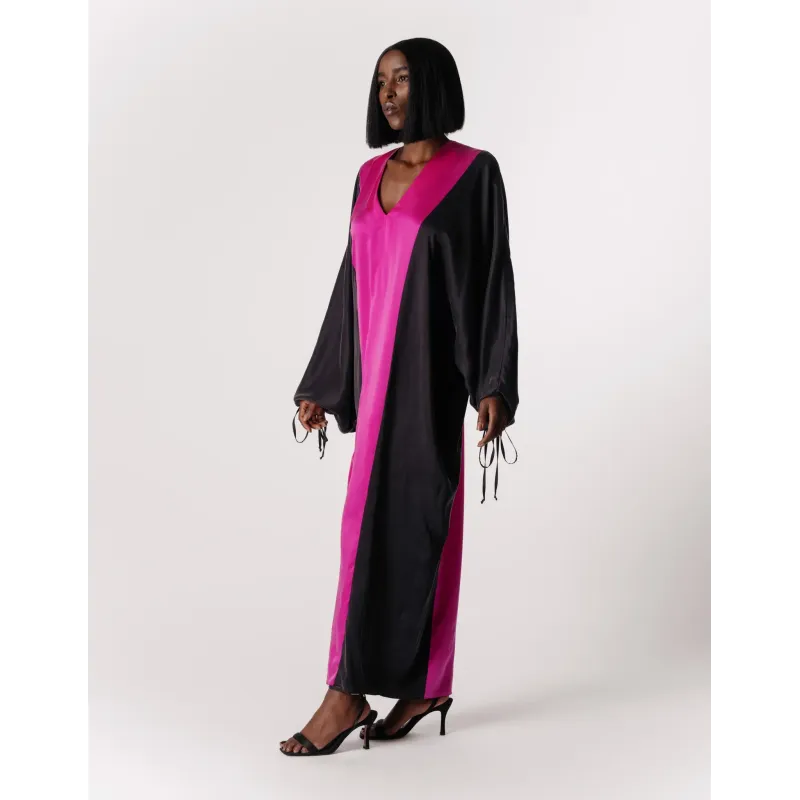 Santorini Black Silk Dress