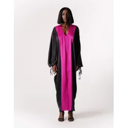 Santorini Black Silk Dress