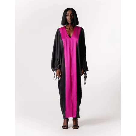 Santorini Black Silk Dress