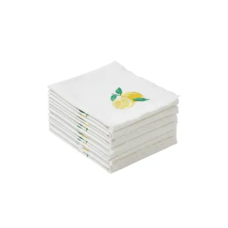 White Linen Ruffled Napkins