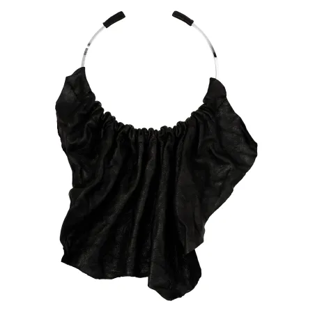KASHAN Black Leather Bib Necklace