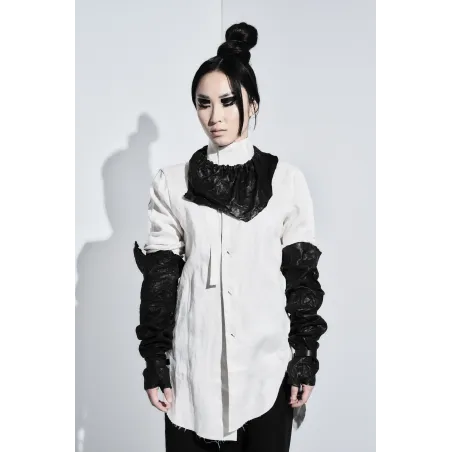 KASHAN Black Leather Bib Necklace