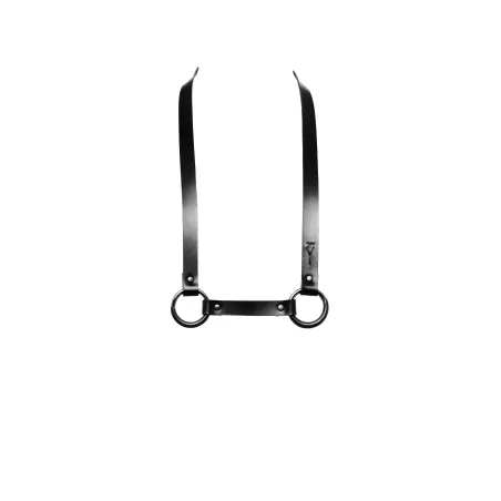 ADDOR Black Leather Necklace Glasses Holder