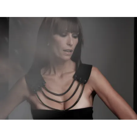 ZAHA Black HAWA Leather Collar Necklace