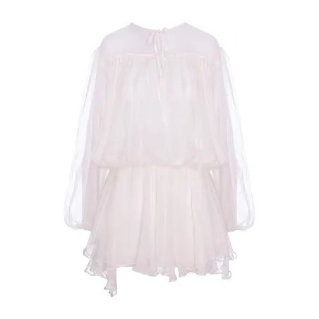 Dolce Mini White Silk Dress