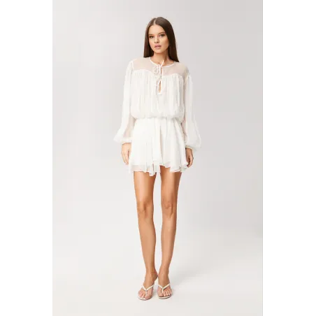 Dolce Mini White Silk Dress