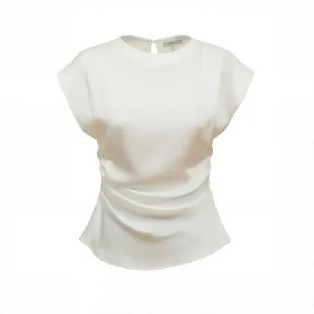 Pearl Draped Silk Top