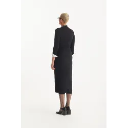 Black Fitted Formal Midi Dress