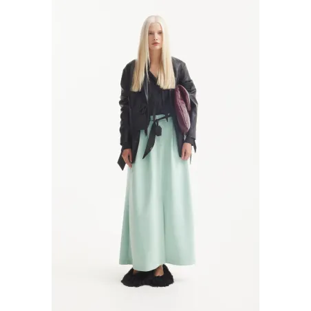 Black Croc Effect Wrap Blazer