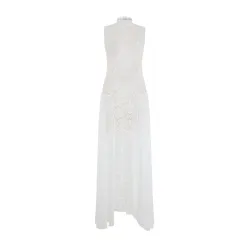 ELAIA  CHANTILLY LACE CREAM DRESS