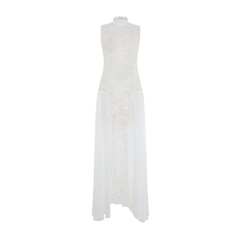 ELAIA  CHANTILLY LACE CREAM DRESS