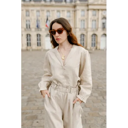 The Meryl Shirt Natural Linen