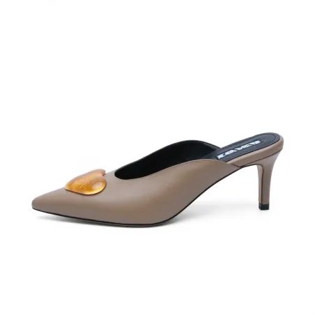 YOKO Mules Nude Leather 24 K Gold