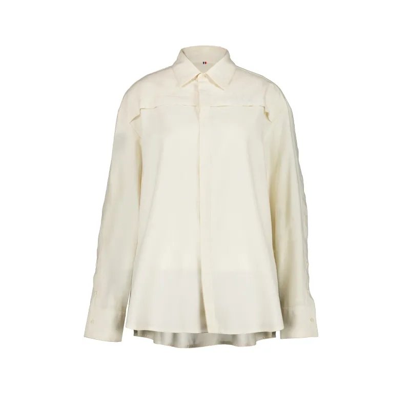 Organc Cotton Shirt Silk Foulard Women