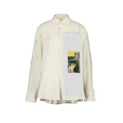 ORGANIC COTTON SHIRT WITH PAINTED PANEL WOMEN