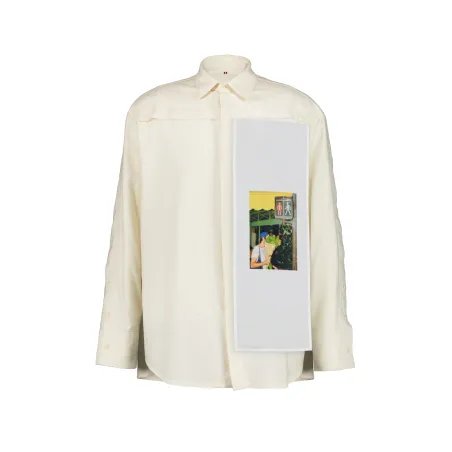 ORGANIC COTTON SHIRT WITH PAINTED PANEL MEN