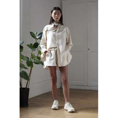 COTTOM SHIRT WITH PANNEL & BANDANA WOMEN