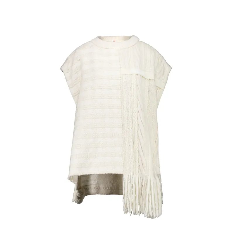 COTTON WHITE SLEEVELESS SWEATER WOMEN