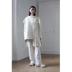 COTTON WHITE SLEEVELESS SWEATER WOMEN