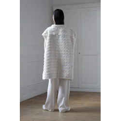 COTTON WHITE SLEEVELESS SWEATER WOMEN