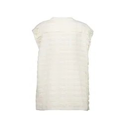 COTTON WHITE SLEEVELESS SWEATER MEN