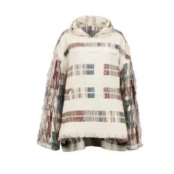 HANDMADE COTTON FRINGE HOODY WOMEN