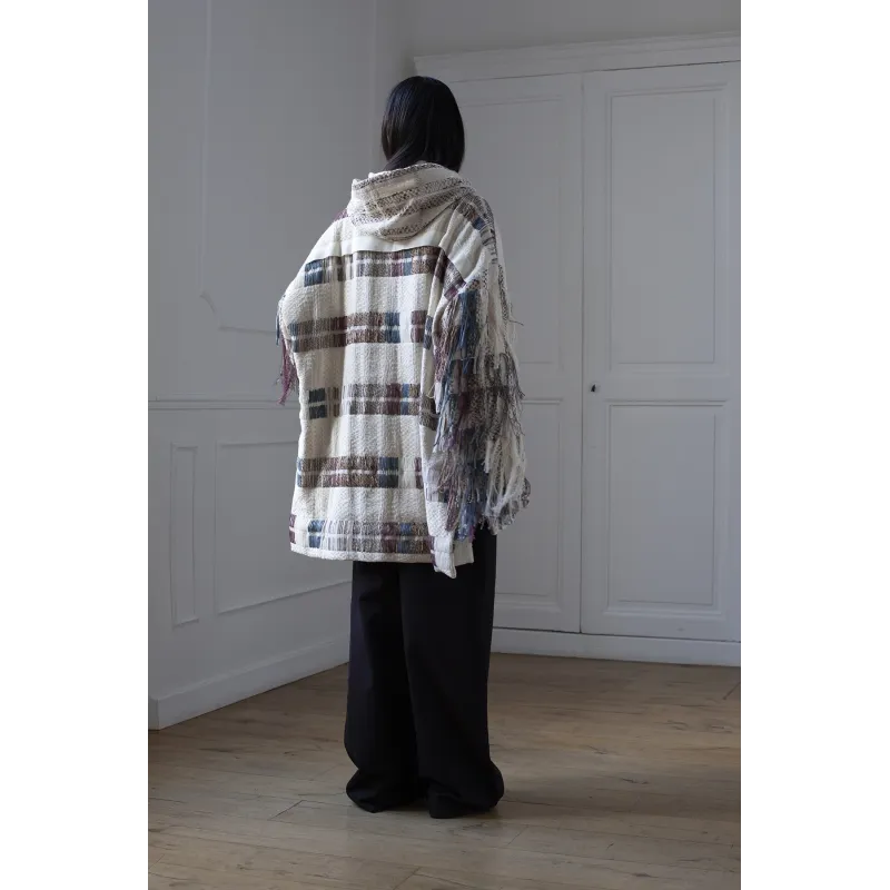 HANDMADE COTTON FRINGE HOODY WOMEN