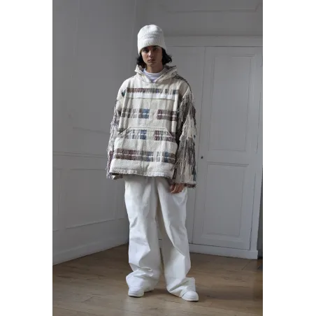 HANDMADE COTTON FRINGE HOODY MEN