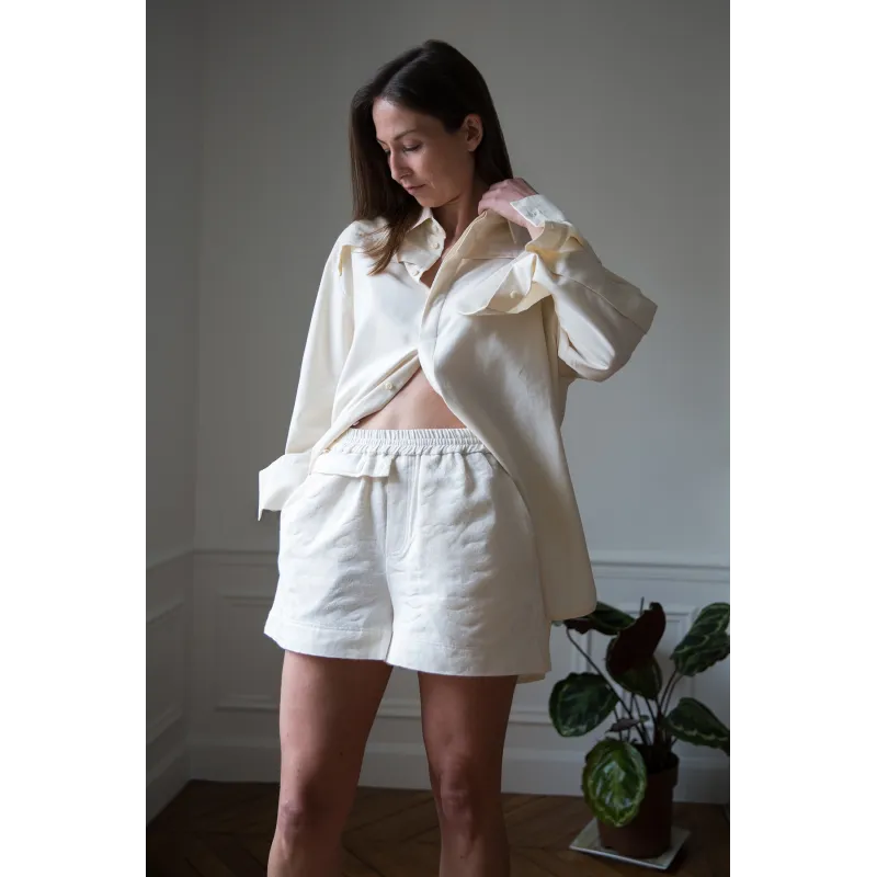ZERO WASTE  FLORAL  JACQUARD SHORTS WOMEN