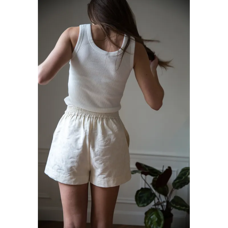 ZERO WASTE  FLORAL  JACQUARD SHORTS WOMEN
