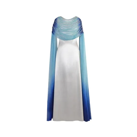 DRAPED TULLE FALL PANELLED DRESS