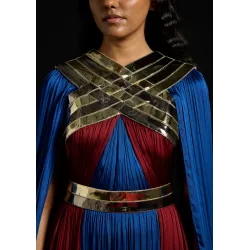 GRADIENT CHIFFON AND TULLE KAFTAN DRESS