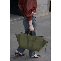 Shopping Bag Khaki Leather