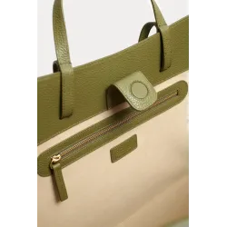 Shopping Bag Khaki Leather