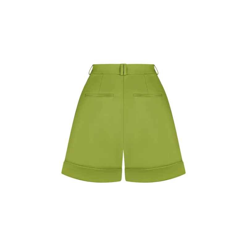 Bermuda Green Wool Shorts