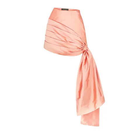 Taffeta Peach Polyester Skirt