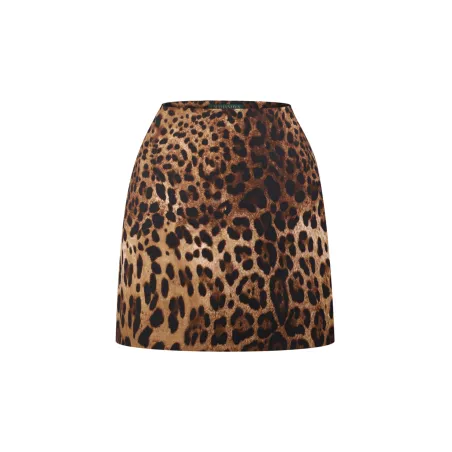 Vivienne Leopard Silk Skirt