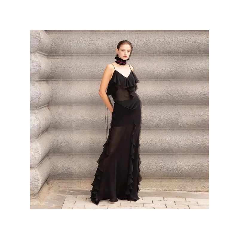 Chiffon Black Top