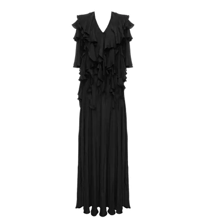 Silk Dress With Ruffles