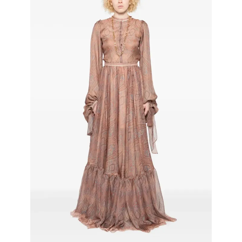 Paisley Brown Long Dress