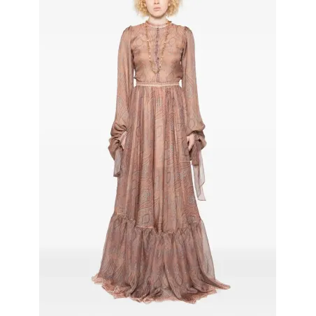 Paisley Brown Long Dress