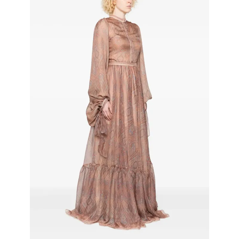 Paisley Brown Long Dress