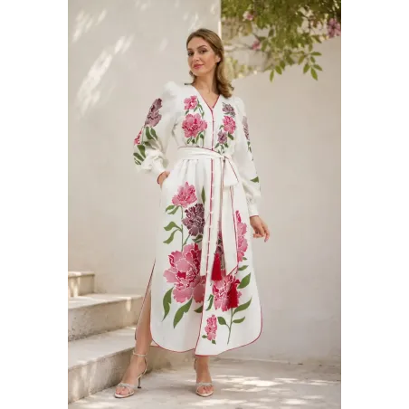 MARISA RED Linen Dress